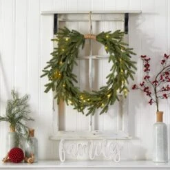 24" Pre-Lit Holiday Christmas Cascading Pine Wreath -Michaels Shop D479012S 4