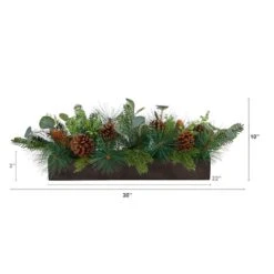 30" Evergreen Pine & Pine Cone Artificial Christmas Centerpiece -Michaels Shop D479062S 2