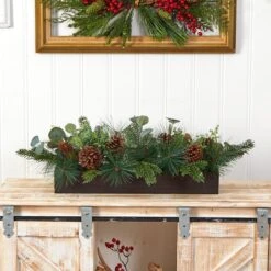 30" Evergreen Pine & Pine Cone Artificial Christmas Centerpiece -Michaels Shop D479062S 4