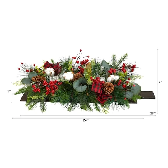 24" Berries, Pinecones & Eucalyptus Arrangement 9 24" Berries, Pinecones & Eucalyptus Arrangement - Image 7