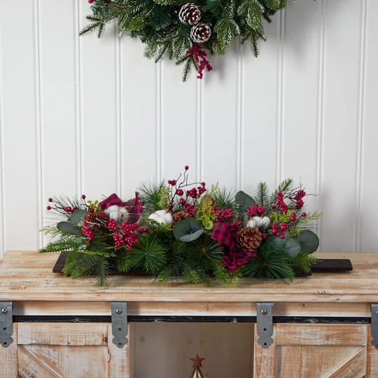 24" Berries, Pinecones & Eucalyptus Arrangement 7 24" Berries, Pinecones & Eucalyptus Arrangement - Image 5
