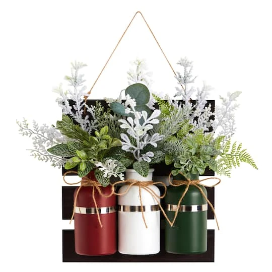 17" Christmas Pine 3-Piece Jar Hanging Artificial Arrangement 3 17" Christmas Pine 3-Piece Jar Hanging Artificial Arrangement