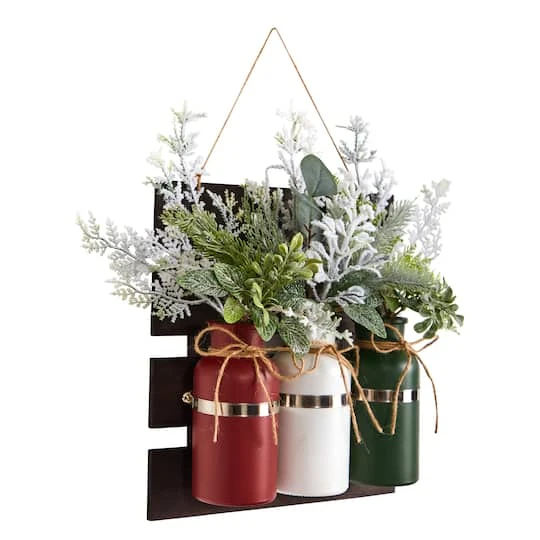 17" Christmas Pine 3-Piece Jar Hanging Artificial Arrangement 6 17" Christmas Pine 3-Piece Jar Hanging Artificial Arrangement - Image 4