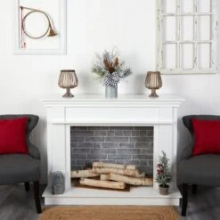 20" Winter Greenery, Pinecones & Gingham Plaid Bow Arrangement -Michaels Shop D479074S 4