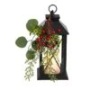 12" Berries & Greenery Metal Lantern Artificial Table Christmas Arrangement With LED Candle -Michaels Shop D479080S 1