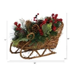 18" Sleigh Pinecones & Berries Artificial Christmas Arrangement -Michaels Shop D479082S 2