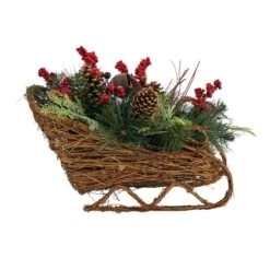 18" Sleigh Pinecones & Berries Artificial Christmas Arrangement -Michaels Shop D479082S 3