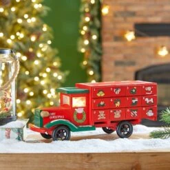 Glitzhome® 14.5" Christmas Truck Countdown Décor -Michaels Shop D479444S 2
