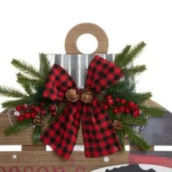 Glitzhome® 30" Lighted Round Wooden Snowman Porch Décor With Timer -Michaels Shop D479470S 7