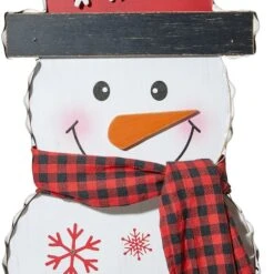Glitzhome® 3ft. Lighted Wooden Christmas Snowman Porch Décor With Timer -Michaels Shop D479473S 6
