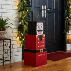 Glitzhome® 36" Wooden Block Nutcracker Porch Décor -Michaels Shop D479475S 3