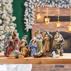 Glitzhome® 10" Nativity Figurine Set -Michaels Shop D479482S 2
