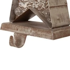 Glitzhome® 8" Marquee LED Christmas Tree & Star Wooden & Metal Stocking Holder Set -Michaels Shop D479484S 6