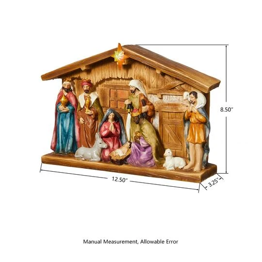 Glitzhome® 9" Nativity Décor 10 Glitzhome® 9" Nativity Décor - Image 8