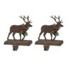 Glitzhome 7" Wooden & Metal Reindeer Stocking Holder 1 Glitzhome 7" Wooden & Metal Reindeer Stocking Holder -Michaels Shop D479495S 1