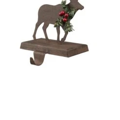 Glitzhome 7" Wooden & Metal Reindeer Stocking Holder -Michaels Shop D479495S 3