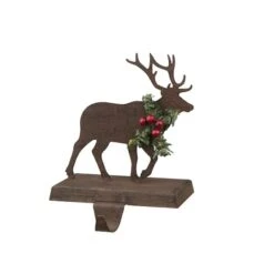 Glitzhome 7" Wooden & Metal Reindeer Stocking Holder -Michaels Shop D479495S 4