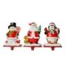Glitzhome® 7" Santa, Snowman & Penguin Stocking Holder Set -Michaels Shop D479500S 1