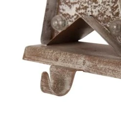 Glitzhome® 8" Marquee LED Star Wooden & Metal Stocking Holder Set -Michaels Shop D479504S 6