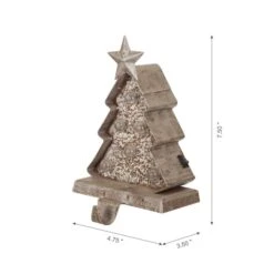 Glitzhome® 8" Marquee LED Wooden & Metal Christmas Tree Stocking Holder Set -Michaels Shop D479507S 5