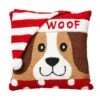 Glitzhome® Hooked 3D Woof Throw Pillow -Michaels Shop D479537S 1
