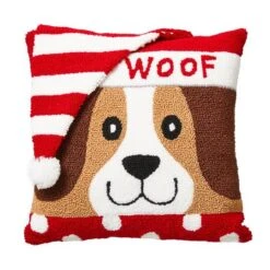 Glitzhome® Hooked 3D Woof Throw Pillow
