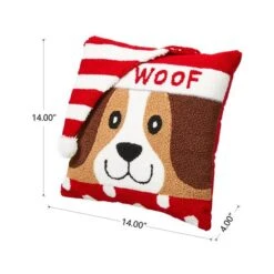 Glitzhome® Hooked 3D Woof Throw Pillow -Michaels Shop D479537S 4