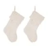 Glitzhome® 21" White Plush Stockings, 2ct.