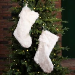 Glitzhome® 21" White Plush Stockings, 2ct. -Michaels Shop D479593S 3