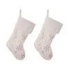 Glitzhome® 21" White Plush Snowflake Stocking, Set Of 2 -Michaels Shop D479595S 1