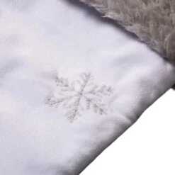 Glitzhome® 21" White Fleece Stocking With Christmas Tree & Snowflake, 2ct. -Michaels Shop D479598S 7