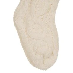 Glitzhome® 24" White Knitted Polyester Christmas Stocking With Pom Pom, 2ct. -Michaels Shop D479601S 6