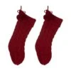 Glitzhome® 24" Red Knitted Polyester Christmas Stocking With Pom Pom, 2ct. 2 Glitzhome® 24" Red Knitted Polyester Christmas Stocking With Pom Pom, 2ct. -Michaels Shop D479603S 1