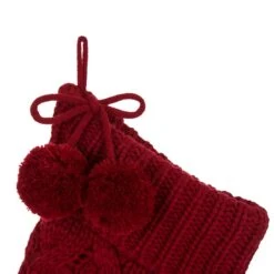Glitzhome® 24" Red Knitted Polyester Christmas Stocking With Pom Pom, 2ct. -Michaels Shop D479603S 4