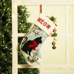 Glitzhome® 20" Cat Hooked Stockings, 2ct. -Michaels Shop D479604S 4