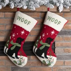 Glitzhome® 20" Dog Hooked Stockings, 2ct. 12 Glitzhome® 20" Dog Hooked Stockings, 2ct. -Michaels Shop D479607S 2