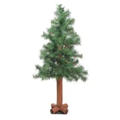 Northlight 3ft. Pre-Lit Medium Woodland Alpine Artificial Christmas Tree, Multicolor Lights
