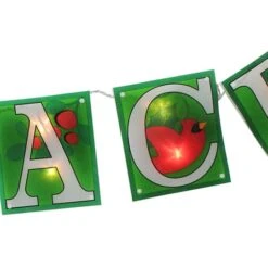 Impact 4.5ft. Shimmering Green Lighted Peace Garland -Michaels Shop D491001S 12