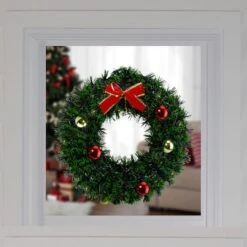 Northlight 17" Green Tinsel Artificial Christmas Wreath With Bow -Michaels Shop D491022S 2