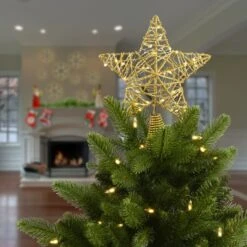 9" Gold Star Tree Top With Dual Color® Lights -Michaels Shop D491237S 2
