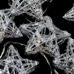 PENN 10ct. Clear LED Spun Glass Star Christmas String Lights -Michaels Shop D491435S 2