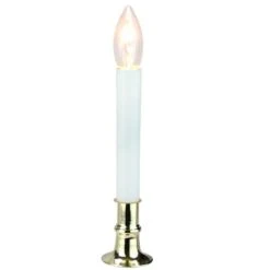 Northlight 9" White & Gold Christmas Candle Lamp With Timer