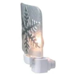 Northlight Silver Snowflake Glass Christmas Night Light -Michaels Shop D491467S 2