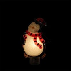 Northlight 6" Black & Red Penguin With Santa Hat Christmas Night Light -Michaels Shop D491468S 2