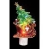 Roman 7.5" Green & Red Sleigh With Christmas Tree LED Night Light 2 Roman 7.5" Green & Red Sleigh With Christmas Tree LED Night Light -Michaels Shop D491469S 1