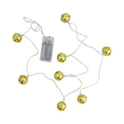 Northlight 8ct. Gold LED Jingle Bell Christmas Lights -Michaels Shop D491475S 3