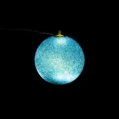 Sienna 7" Blue Shimmering Sphere Mini Ball Outdoor Decorative Patio Christmas String Lights -Michaels Shop D491503S 2
