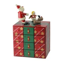 Northlight 10.5" Red & Green Elegant Advent Storage Calendar Box -Michaels Shop D491520S 2