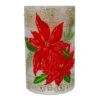 Northlight 10" Poinsettias & Gold Flameless Glass Christmas Candle Holder -Michaels Shop D491535S 1