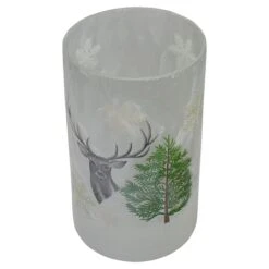 Northlight 10" Winter Deer Flameless Glass Christmas Candle Holder -Michaels Shop D491536S 3